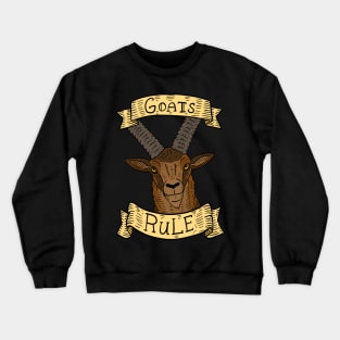 goats rule, ibex illustration. Crewneck Sweatshirt